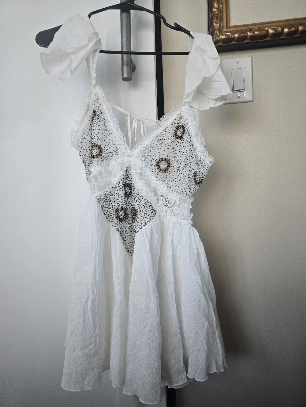 Free People White Gauze Romper - Picture 3 of 3